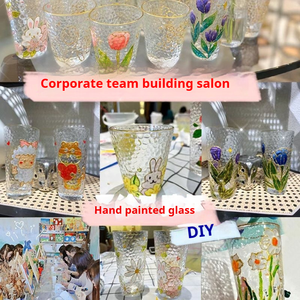 El çizilmiş cam bardak DIY boyama, el yapımı boyama malzemesi seti, fincan boyama seti, yaratıcı dekorasyon özelleştirilebilir ambalaj - Product Image 5