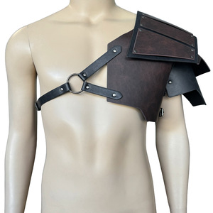 Armure d'épaule réglable en cuir PU style Viking médiéval WJF26, rétro, simple épaulette, pour Chevalier, Guerrier, Cosplay, LARP, Costume d'Halloween - Product Image 4
