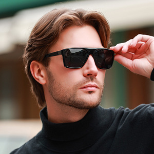 Gafas de sol rectangulares con montura completa polarizadas UV400 para hombre protección solar retro P1921 - Product Image 1