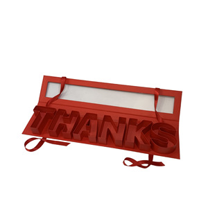 Cảm ơn thư cửa sổ hình chữ nhật có thể tái chế Bìa hộp hoa với dập vĩnh cửu xà phòng ủng hộ đám cưới thư mục - Product Image 5