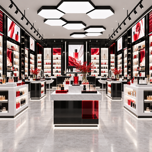Muebles de Exhibición para Tienda de Maquillaje de Lujo, Mostrador de Cosméticos Personalizado, Diseño de Interiores para Salón de Belleza - Product Image 4
