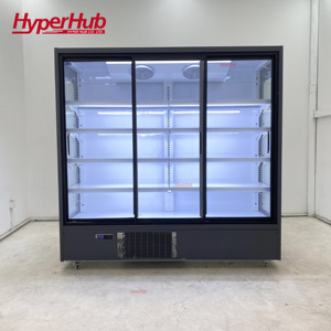Réfrigérateur vitrine à rideau d'air haut de gamme, armoire noire mate, roulettes mobiles, verre anti-buée, économie d'énergie - Product Image 4
