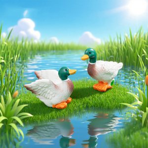 Ornements mignons et écologiques en forme de canard colvert miniature, figurines réalistes en résine époxy pour jardin féerique, paysage, décoration intérieure et extérieure - Product Image 4