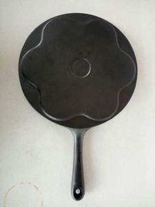 Poêle à crêpes antiadhésive <span class=keywords><strong>en</strong></span> <span class=keywords><strong>fonte</strong></span>, livraison gratuite, noire, avec 7 moules, crêpière grille pré-assaisonnée - Product Image 4