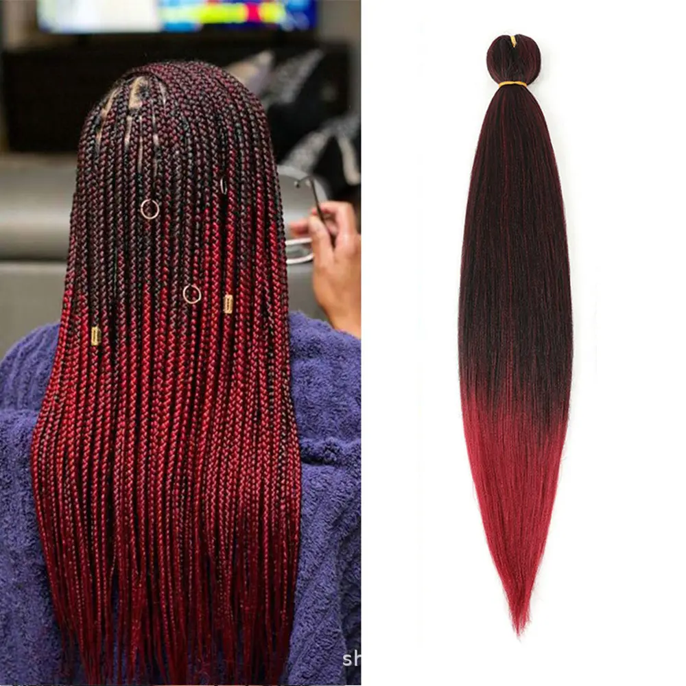 Wholesale cheap latest version long african ombre private label queen ez pre stretched braiding hair for black people