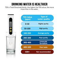 Testeur de qualité de l'eau numérique portable, stylo testeur de pureté de l'eau LCD TDS, testeur de pureté de l'eau PPM avec fonction de température, prise en charge OEM