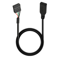 Câble adaptateur USB 2.0 Type-C femelle à 9 broches pour carte mère, à monter sur panneau avec trous de fixation pour boîtier PC