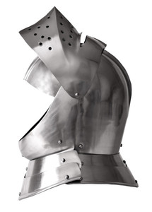 Casco Inglés de Siglo XVI Hecho a Mano, Cerrado, Chapado en Acero al Carbono, Inspirado en la Nautica Medieval, con Forro de Cuero Decorativo - Product Image 3