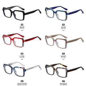 Monture de lunettes anti-lumière bleue carrée TR90 87306 unisexe, pont moyen, verres AC, monture optique - Product Image 1