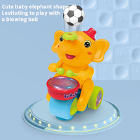 Jouet Électronique Zhorya : Éléphant Musicien Dansant, Éléphant Électrique qui Souffle des Boules, Jouet Animal Lumineux avec Musique et Tambour pour Enfants
