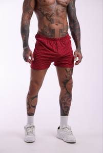 Boxers rouges en coton pour hommes, respirants, doux, coupe décontractée, braguette boutonnée, sous-vêtements en coton pour hommes, fabrication de vêtements - Product Image 3