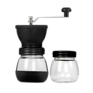 Espresso Burr cà phê phay bán buôn cà phê công cụ bột Mài Glass Mill của nhãn hiệu máy xay cà phê với Glass container