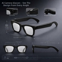 Nouvelles lunettes intelligentes IA transfrontalières T100 avec caméra 8MP, mémoire 8 Go, enregistrement photo/vidéo, reconnaissance d'objets IA, traduction et écran tactile