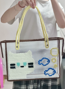 Toile en plastique pour sac DIY, kit de tricot et <span class=keywords><strong>crochet</strong></span> DIY, ensemble d'aiguilles à tricoter en plastique, kit de fabrication de sacs à main DIY pour débutants - Product Image 6