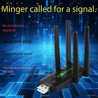 Tarjeta de Red Gigabit 5G Wi-Fi para Computadora Portátil, Suministro de Fábrica al por Mayor, Transmisor Externo Inalámbrico USB sin Controladores, en Stock