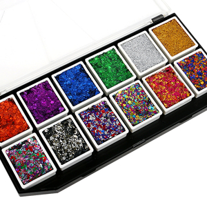 Bling Shinning Gleam Glitter Cream Pallet para el cuerpo del cabello Maquillaje que brilla en la noche Negra - Product Image 6