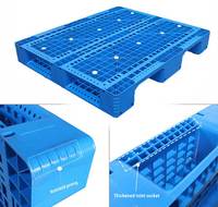 Palette en plastique résistante d'entrepôt de maille durable de l'euro 1210 HDPE palette en plastique renforcée par 3 coureurs empilables