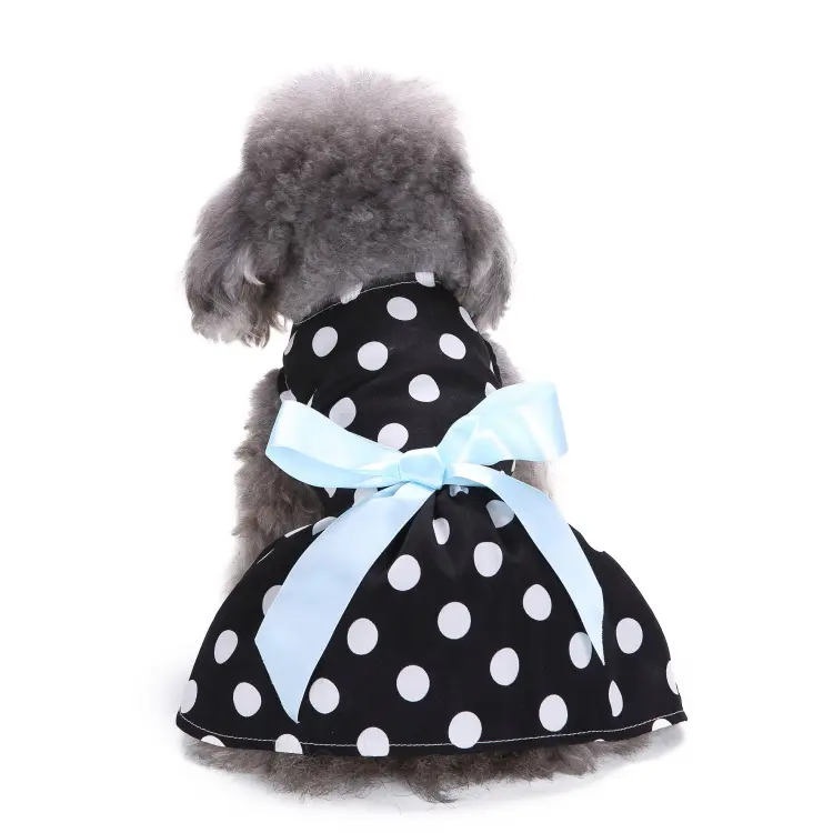 New Design Summer Retro Clothes for Dog Polka Dot Dresses for Pet Dogs