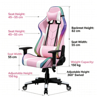Chaise longue ergonomique de haute qualité et confortable, chaise de jeu en cuir, chaise de bureau pivotante moderne et économique