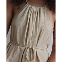 Haute qualité mode vêtements d'été dos nu sans manches robe de soleil décontractée personnalisée dame élégante robes en lin