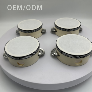 Wholesale Factory Mixed Batch 4 Inch Wooden Hand Drum Tambourine, Single Row Bells for <b>Music</b> Store & Stage Wholesale - Product Image 1