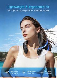 Semiconductor Cooling Neck <b>Fan</b> 5200mAh Rechargeable Wearable Air Conditioner Personal Neck <b>Cooler</b> Portable for Outdoor - Product Image 2