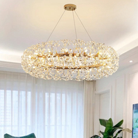 Lampe en cristal sphérique, petit lustre français, lampe de salon, lumière de luxe, lampe de salle à manger, exportation transfrontalière