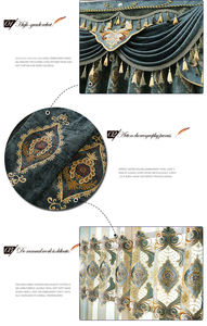 ستائر من الشانيل الفاخرة المخصصة على الطراز الأوروبي لتوريدات المصنع ستائر مطرزة لغرفة المعيشة - Product Image 6