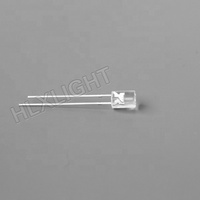 LED 3MM 5MM à trou, LED DIP cylindrique plat, lentille transparente, Diode électroluminescente rouge, verte, blanche, jaune, bleue, orange, 0.06W 90