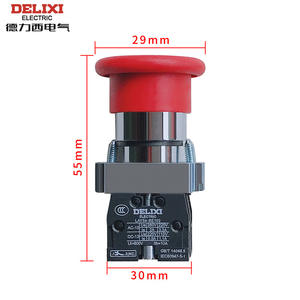 Interruptores de Botón Pulsador de Metal Grandes de 22 mm con Reinicio Automático Delixi XB2, Cabeza de Hongo BC35/BC42 XL5-BC31/BC42 - Product Image 5