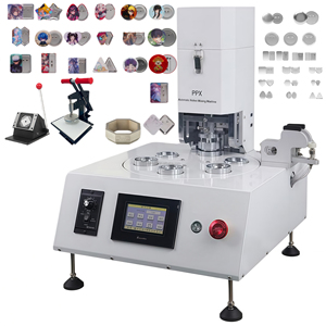 Großhandel Fabrikpreis Buttonmaschine für 50*50mm 2*2 3*3 Zoll PPX Halbautomatische Pneumatische Kühlschrankmagnet-Herstellungsmaschine - Product Image 1