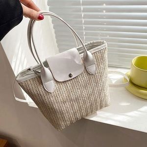 Rơm Túi Để Treo Hoa Kỳ Nghỉ Ví Cho Phụ Nữ Nhỏ Kontted Dệt Phụ Nữ Giỏ Xô Handmade Bện Túi Xách Thời Trang - Product Image 2