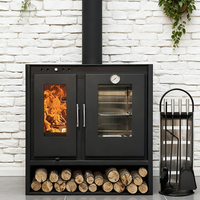Poêle à bois d'intérieur de style nouveau avec four, pratique pour la cuisson et le chauffage, idéal pour villa, chalet, restaurant
