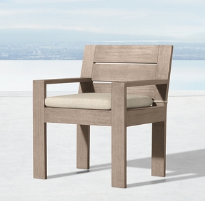 Ensemble de salle à manger d'extérieur en teck massif moderne avec table et chaises pour hôtel, entrée de villa - Couleur et taille personnalisables - Product Image 6