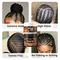 Cire capillaire hydratante à tenue extra forte, sans résidus, gel coiffant pour tresses et locks, idéal pour cheveux africains 4C, kit de gel de tressage marque privée