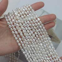 Perles baroques en gros, 5-6 mm, lustre double face, perles d'eau douce naturelles, perles en vrac, brin de perles pour la fabrication de bijoux