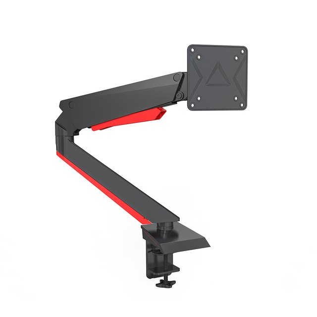 GE22 Gas Spring Adjustable RGB Light Gaming Monitor Arm Blue LED Light 15-32 Inch Single Monitor Desk Mount Bracket