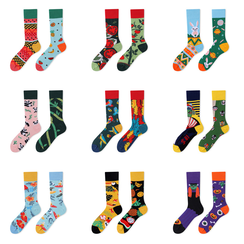 OEM Ab Contrast Cartoon Novelty Women Crew Socks Creativity Custom Design Socks