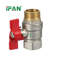 Vanne en laiton IFAN de 1/2 à 1 pouce, vanne industrielle mâle, vanne à boisseau sphérique coudée en laiton pour gaz et eau