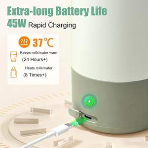 Bouilloire électrique portable intelligente 2025, <span class=keywords><strong>mini</strong></span>, sans fil, chauffe-eau USB rechargeable, chauffe-lait pour bébé, lait maternel, utilisation en extérieur - Product Image 4