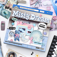Autocollants carrés adhésifs amovibles à motifs de dessins animés, papier couché mat pour scrapbooking et projets DIY