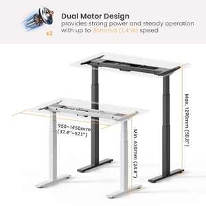 Giá rẻ văn phòng Ergonomic bảng máy tính lên Ergo Chiều cao có thể điều chỉnh động cơ kép điện 3-giai đoạn đứng bàn chân khung Úc - Product Image 2