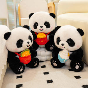 Peluche <span class=keywords><strong>Panda</strong></span> Cartoon avec Hamburger et Frites, Souvenir de Voyage, Adorable Peluche <span class=keywords><strong>Panda</strong></span> pour Enfants, Jouet Cadeau - Product Image 2