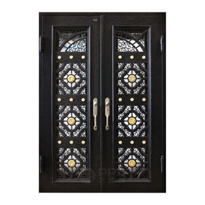 Puertas de hierro forjado Puertas de seguridad personalizadas Puertas delanteras para casas Diseño moderno Precio barato para el mercado de Omán Arabia Saudita - Product Image 4