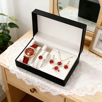 LP37 Nouvelle Collection Luxe : Ensemble Montre Femme 5 Pièces avec Bague, Collier, Boucles d'Oreilles, Montre-Bracelet Décontractée et Bracelet, Livré en Coffret