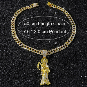 Nuevo Collar con Colgante de Estilo Hip Hop, Chapado en Oro y Plata, con Estatua de Dios de la Muerte, Collares Modernos y Geniales para Hombre, Joyería de Moda al por Mayor - Product Image 5