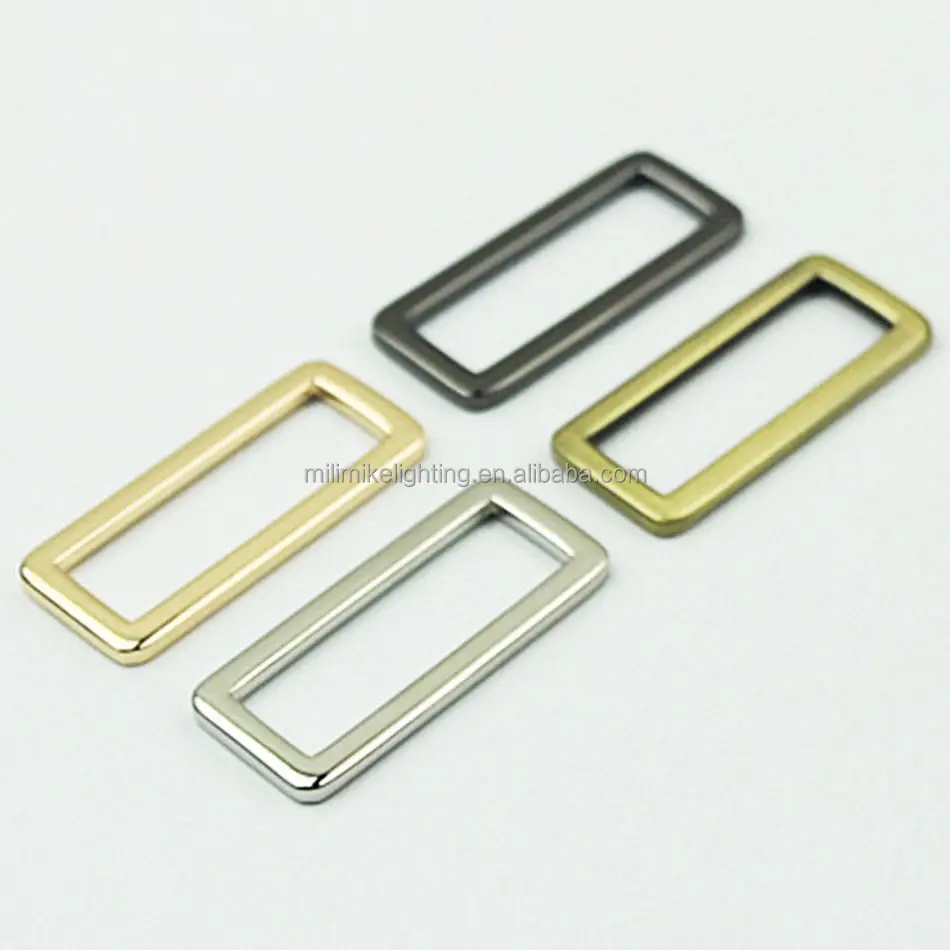 Thời trang túi phụ kiện 38 mm kim loại hình chữ nhật vòng khóa kim loại phẳng hình chữ nhật vòng khóa dây đeo vuông Webbing vành đai vòng vòng
