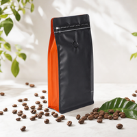 Sachet de luxe à huit soudures latérales, à fond plat, avec valve de fermeture éclair, pochette autoportante pour l'emballage de thé en poudre, grains de café et noix