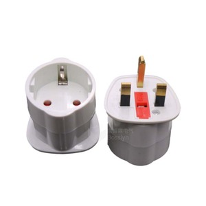 Enchufe europeo de 2 pines estilo Schuko para Reino Unido, adaptador de corriente de 3 pines para viaje - Product Image 1