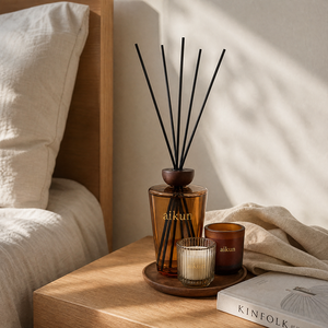 Aikun Small Batch Fast Response Amber Glass <b>Reed</b> <b>Diffuser</b> Candle Set with Tailored Scent Custom Foil Logo for Online Sellers - Product Image 3